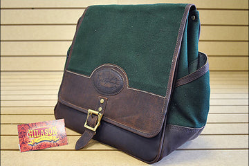 11”W x 12”H x 6”D Hunting Field Bag Leather Canvas